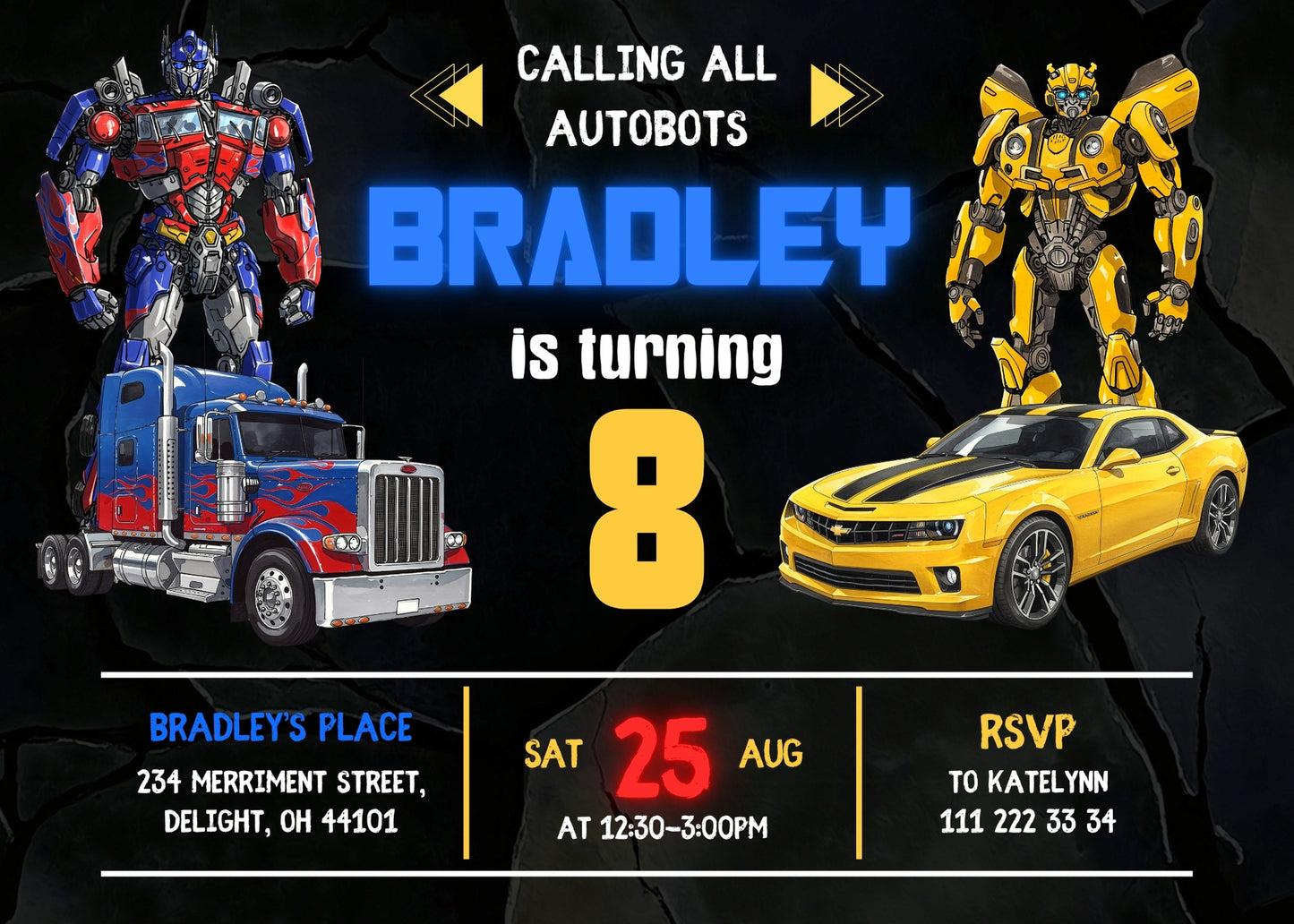 Transformers Rescue Bots personizable birthday invitation template, instant download, boy, ET184