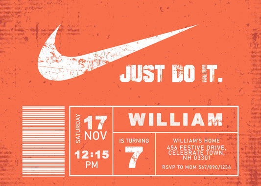 Sneaker Ball Air Jordan Nike personizable birthday invitation template, instant download, ZG529