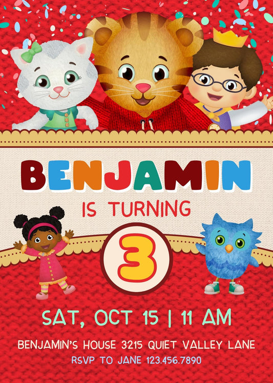 Daniel Tiger's Neighborhood personizable birthday invitation template, instant download, BK970