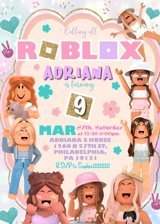 Roblox Gamer personizable birthday invitation template, instant download, WI759