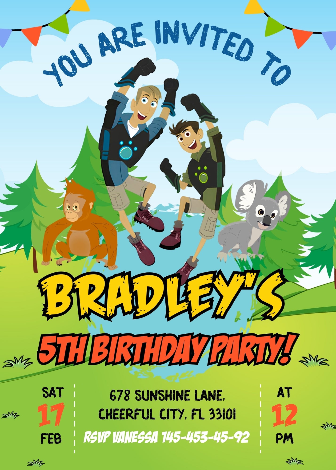Wild Kratts Creature Hero customizable birthday invite template, instant download| EW084