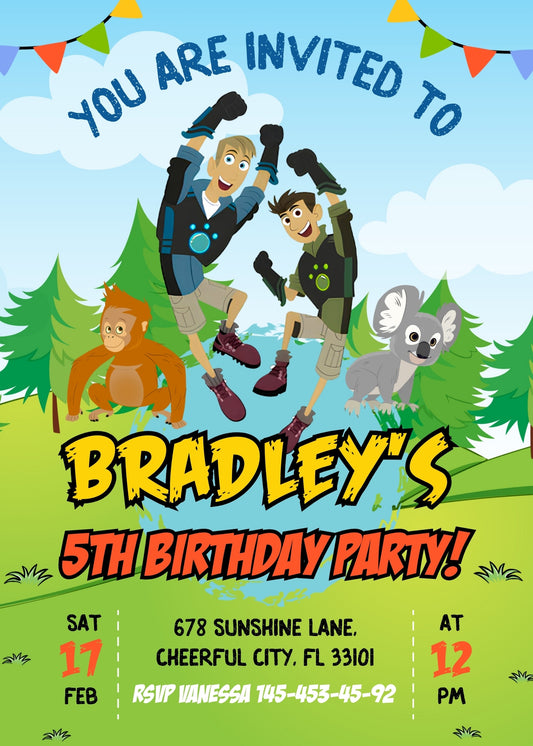 Wild Kratts Creature Hero customizable birthday invite template, instant download| EW084