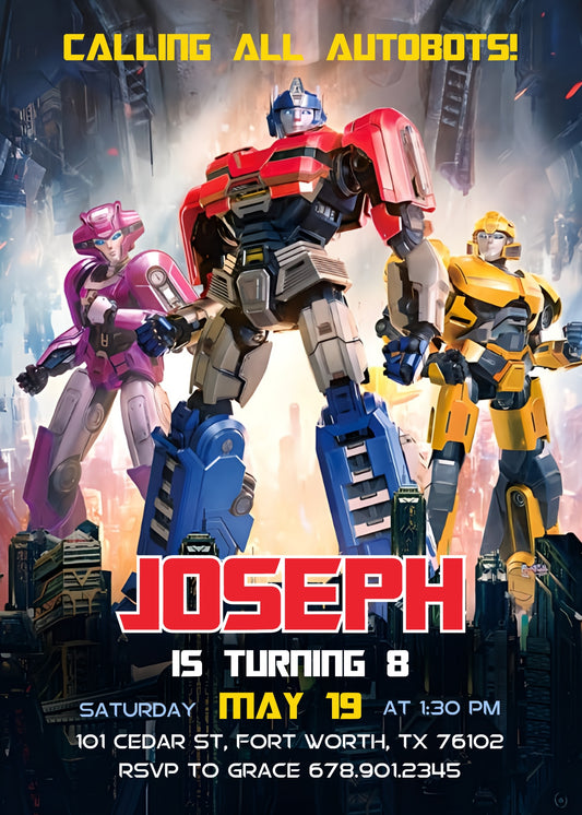 Transformers Rescue Bots customizable birthday invite template, instant download| boy| FU089
