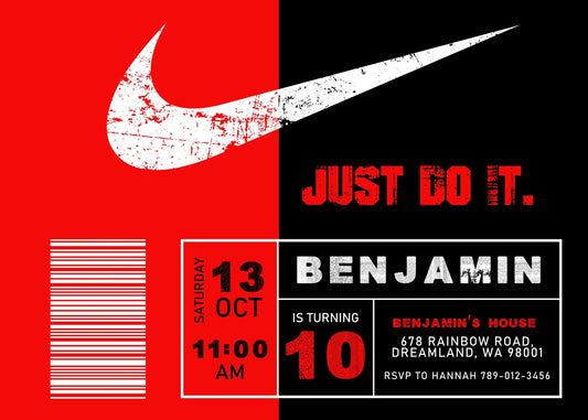 Sneaker Ball Air Jordan Nike personizable birthday invitation template, instant download, TS444