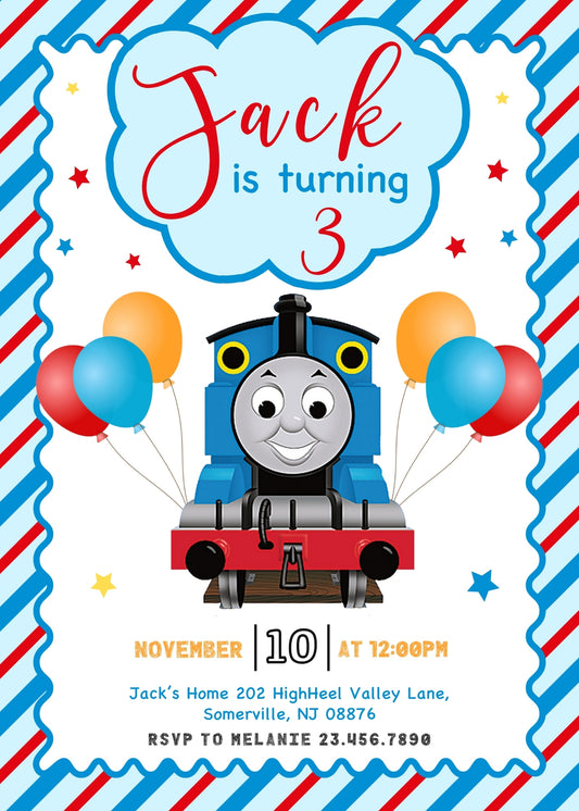 Thomas Train & Friends personizable birthday invitation template, instant download, QE788