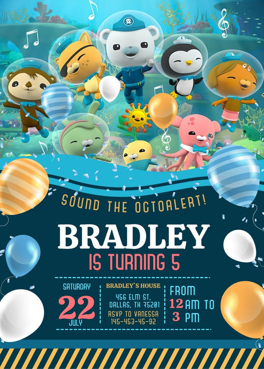 Octonauts personizable birthday invitation template, instant download, GI594