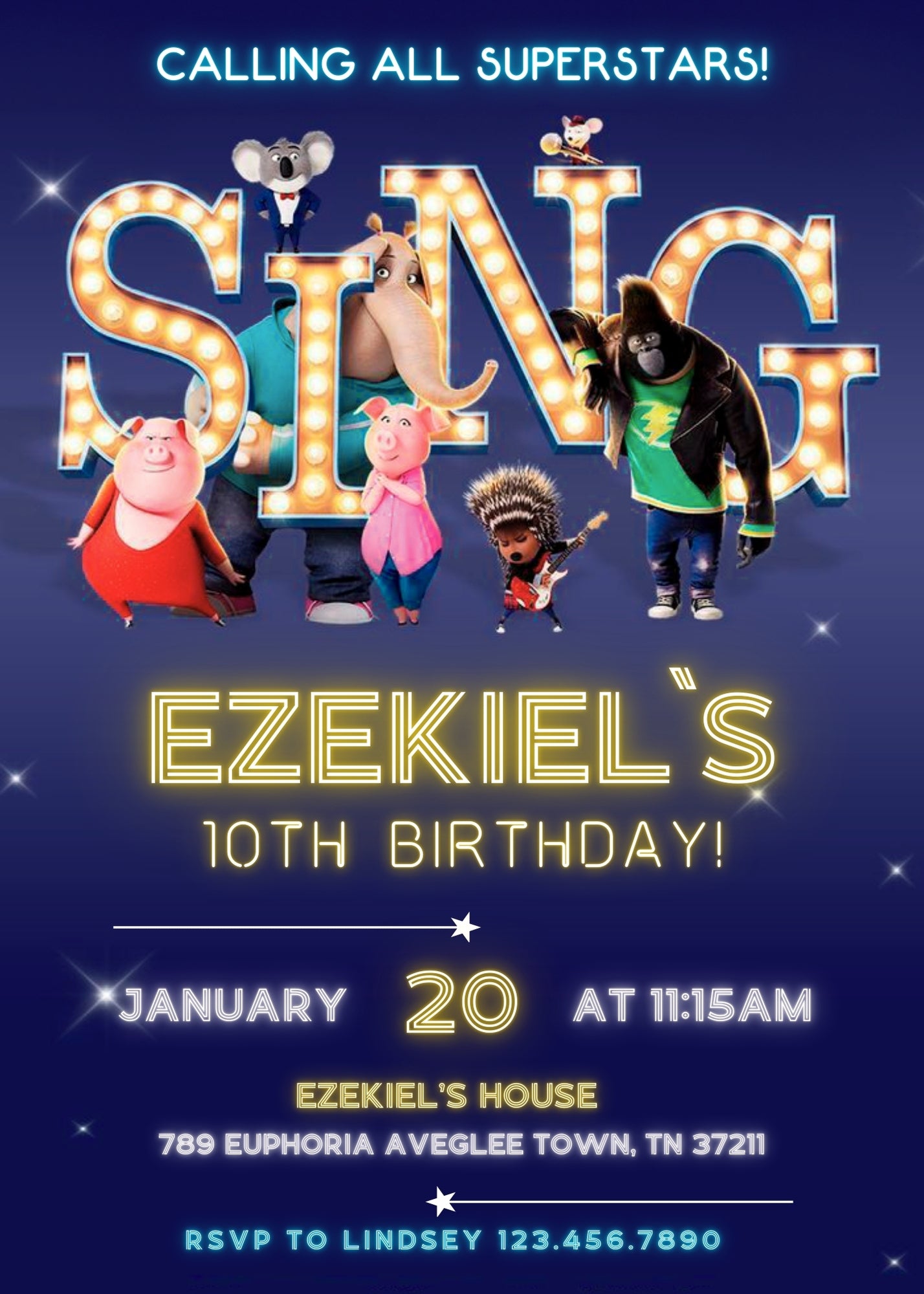 Sing Two Karaoke personizable birthday invitation template, instant download, SU394