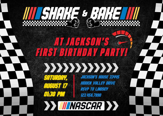 Nascar Racing Ricky Bobby personizable birthday invitation template, instant download, boy, NV550