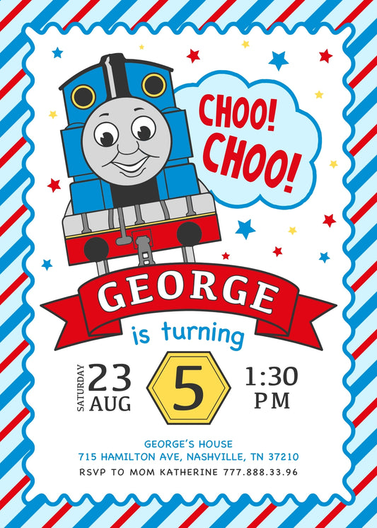 Thomas Train & Friends personizable birthday invitation template, instant download, WZ354