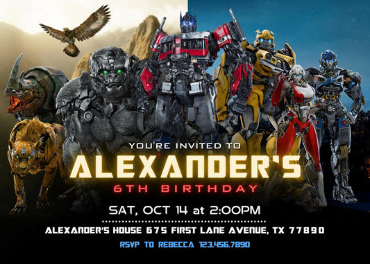 Transformers Rescue Bots personizable birthday invitation template, instant download, boy, OH531