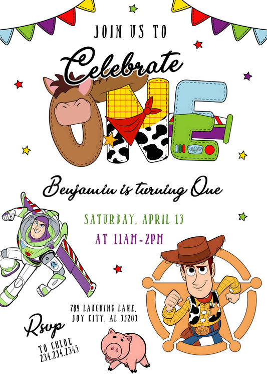 Toy Story Woody personizable birthday invitation template, instant download, JC745