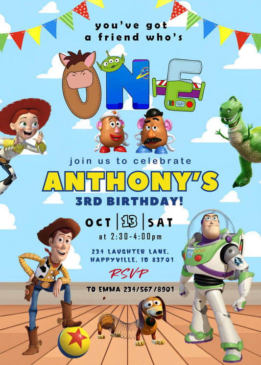 Toy Story Woody customizable birthday invite template, instant download| UO764