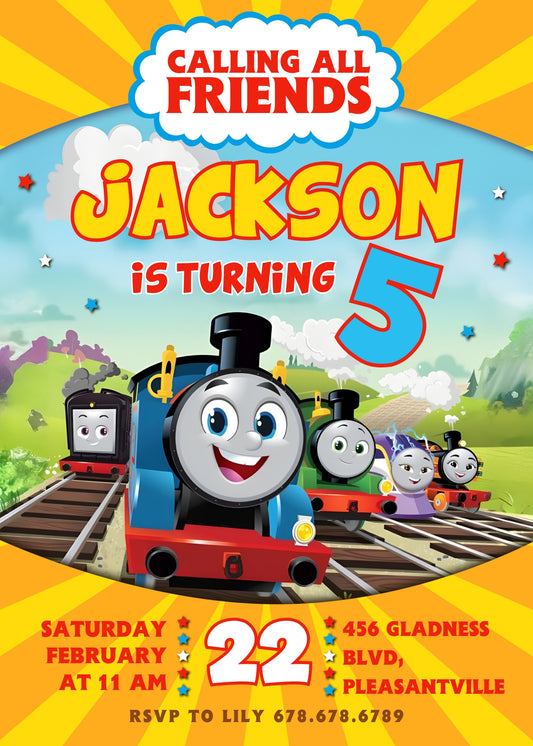 Thomas Train & Friends personizable birthday invitation template, instant download, NF915