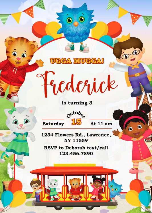 Daniel Tiger's Neighborhood personizable birthday invitation template, instant download, YF498
