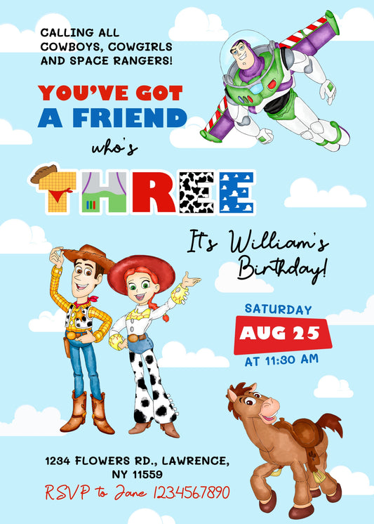 Toy Story Woody personizable birthday invitation template, instant download, YO269