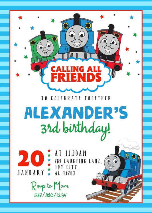 Thomas Train & Friends personizable birthday invitation template, instant download, NY491