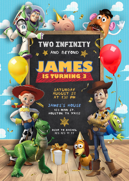 Toy Story Woody personizable birthday invitation template, instant download, EV507
