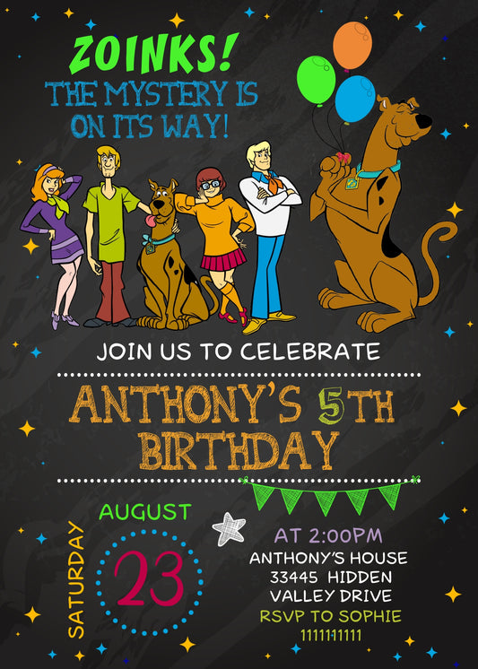 Scooby-Doo personizable birthday invitation template, instant download, KS967