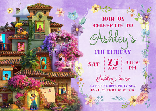 Encanto Mirabel personizable birthday invitation template, instant download, girl, KK318