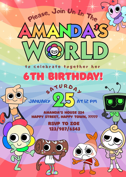 Dandy's World personizable birthday invitation template, instant download, JZ974