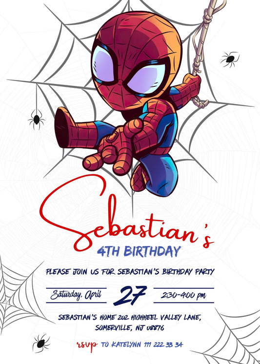 Spidey and His Amazing Friends personizable birthday invitation template, instant download, boy, LA746
