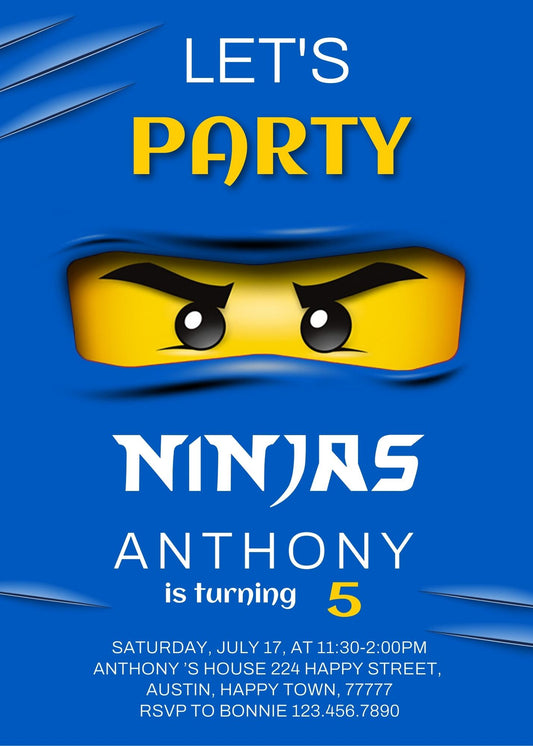 Ninjago Minifigures Lego personizable birthday invitation template, instant download, BS204