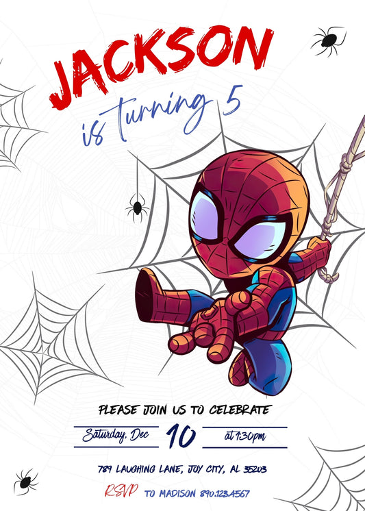 Spidey and His Amazing Friends customizable birthday invite template, instant download| boy| CA607